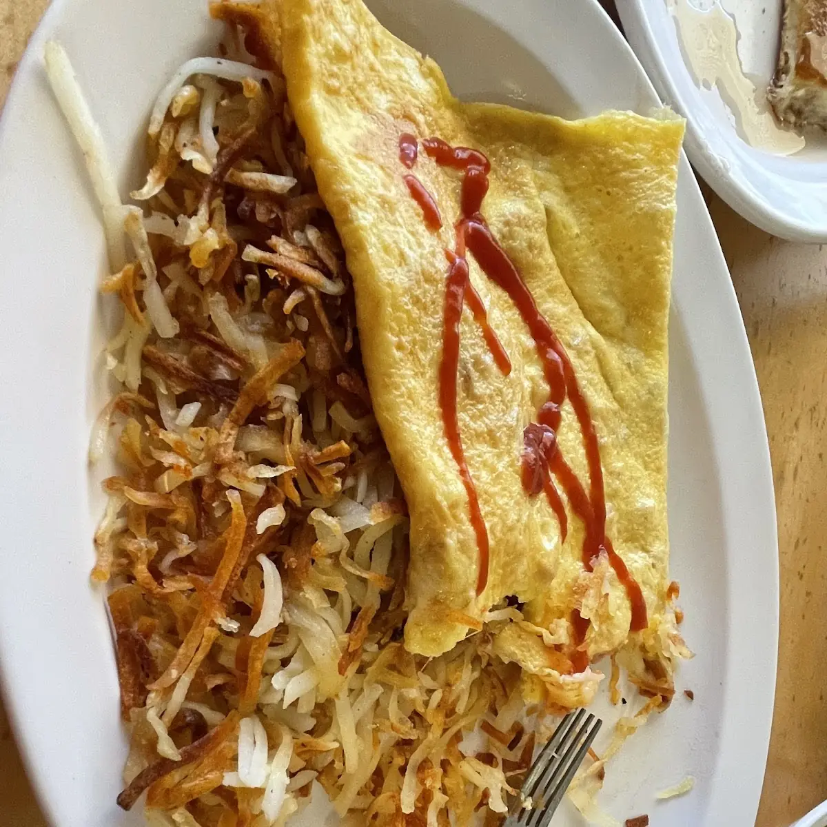 Ham and Cheese Omelette with Hash Browns