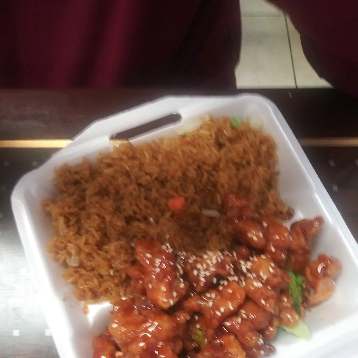 Sesame Chicken Lunch Special Fried Rice