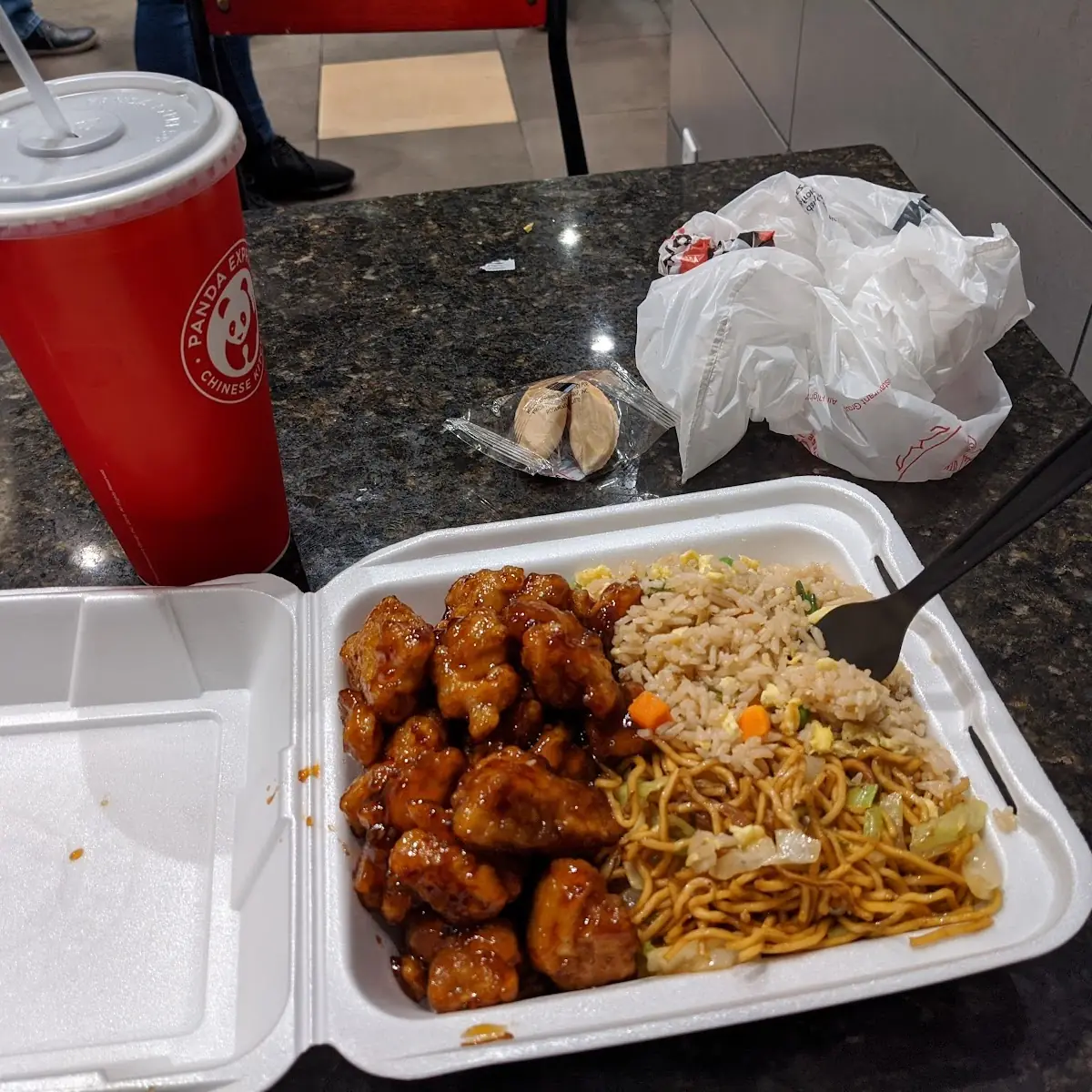 Double Orange Chicken Chow Mein Fried Rice