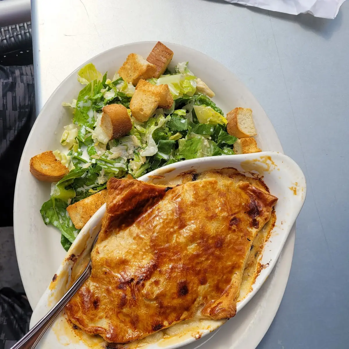 Chicken Pot Pie with Caesar Salad