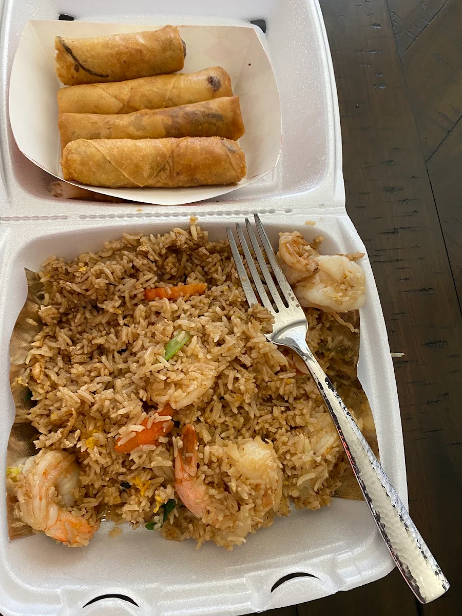 Shrimp Fried Rice and Egg Roll