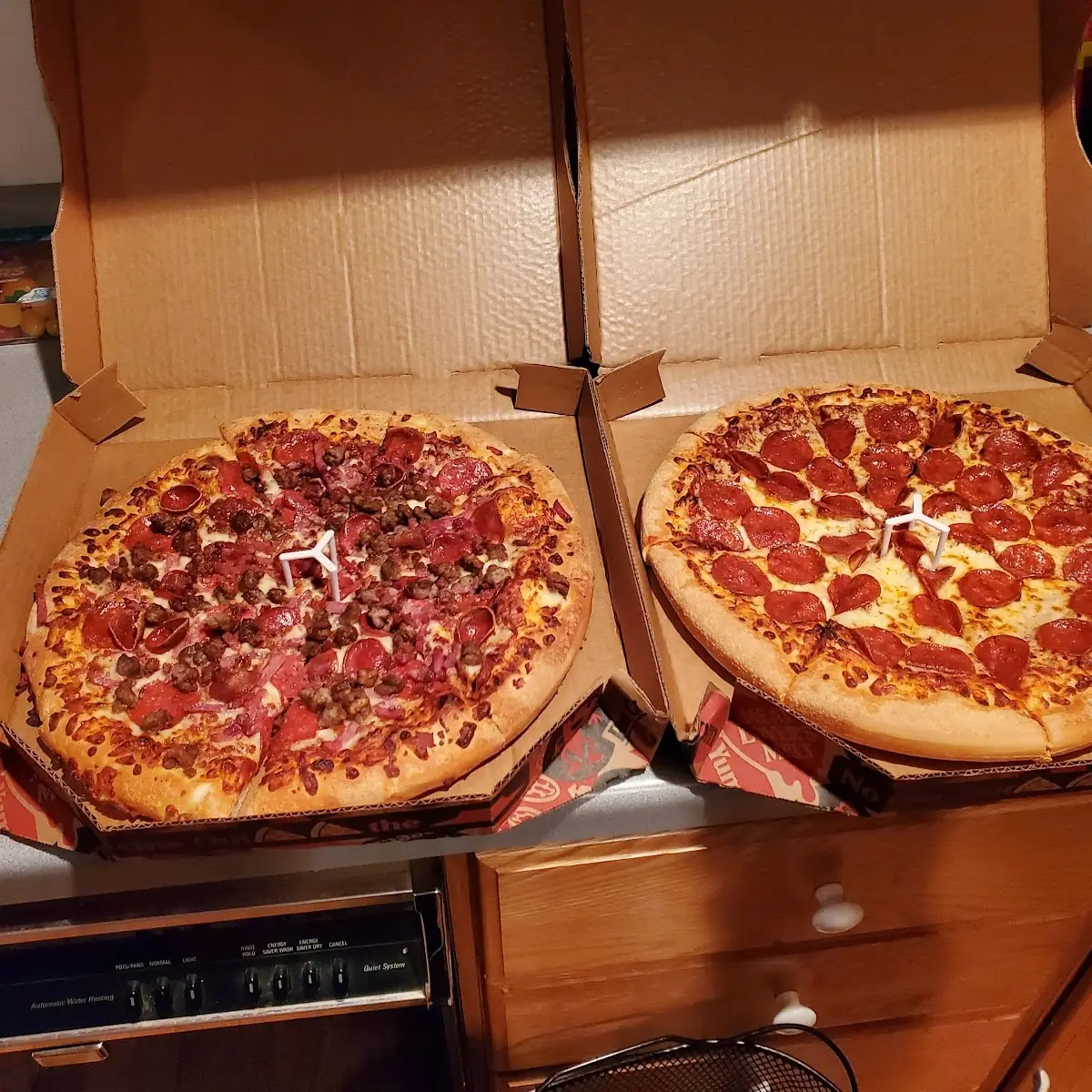 Meat Lovers Pizza and Pepperoni Pizza