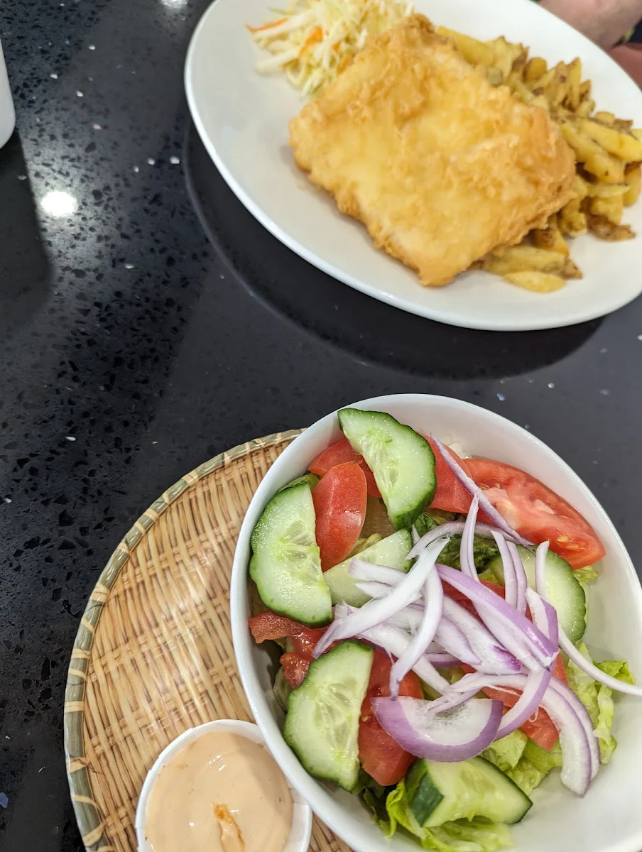 Fish and Chips with Side Salad