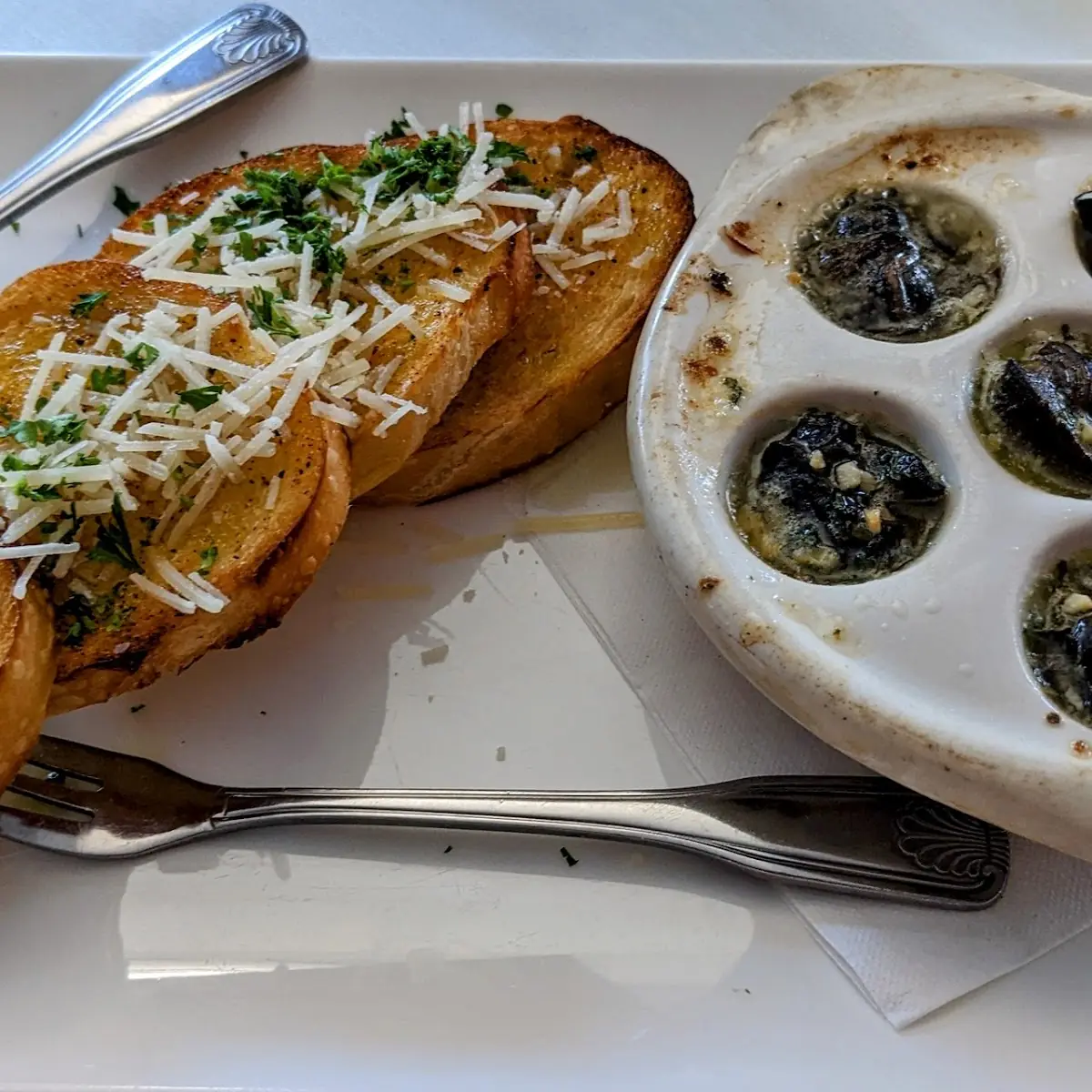 Escargot with Garlic Bread Appetizer