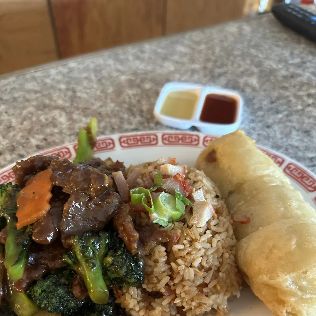 Pork Fried Rice and Egg Roll