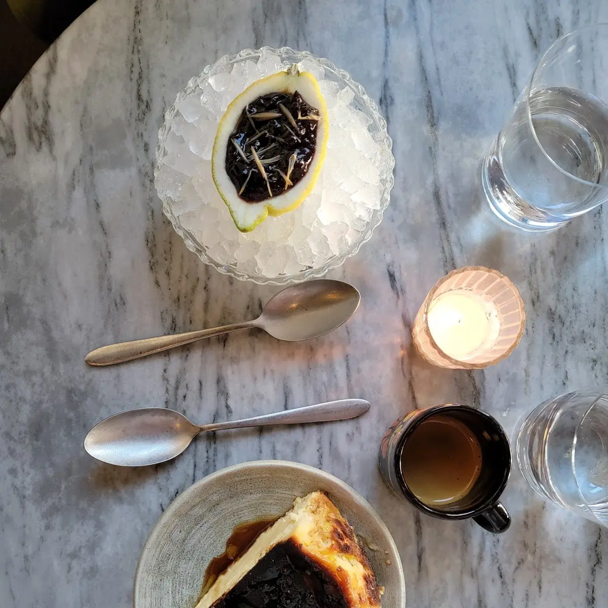Burnt Basque Cheesecake Moscatel Olive Oil