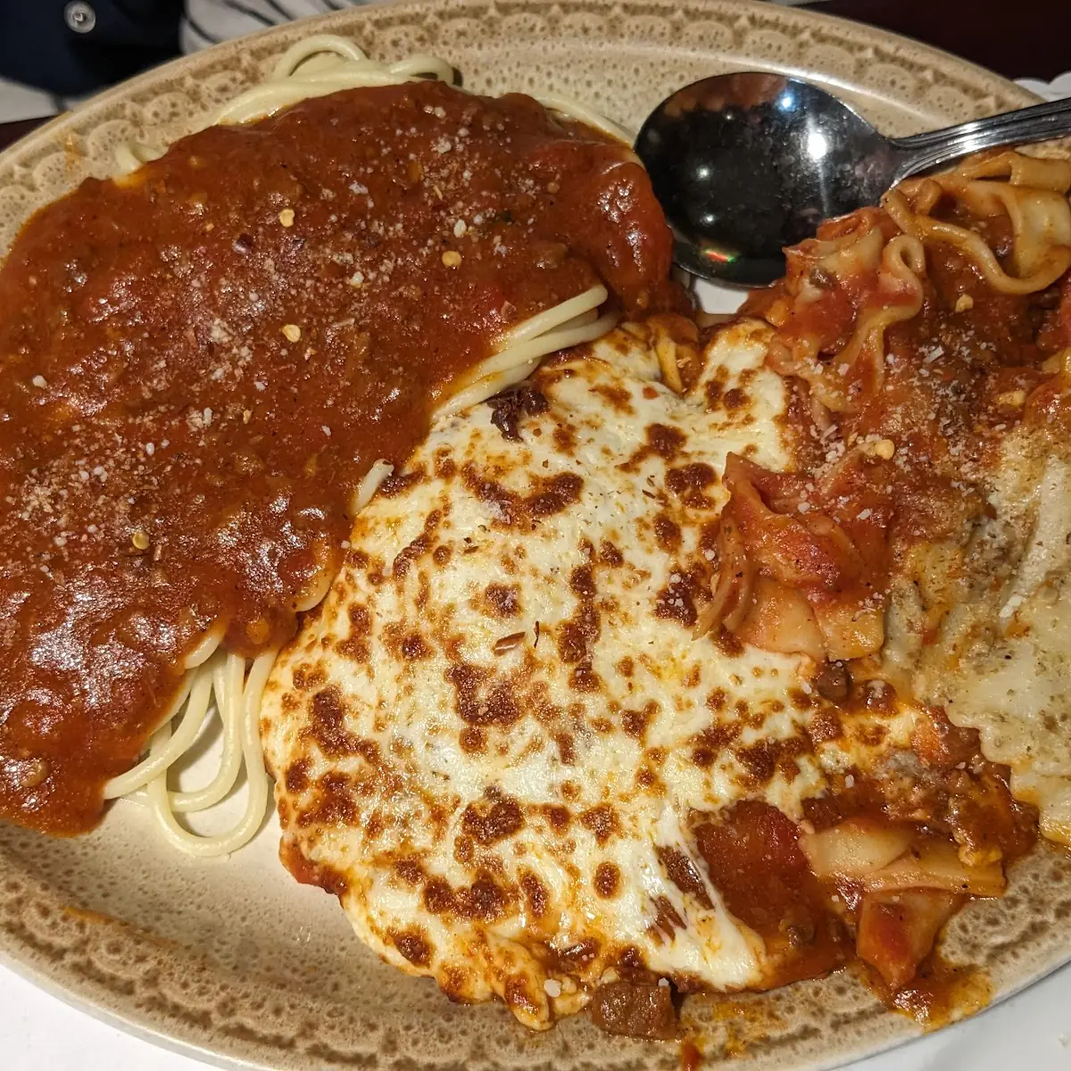 Pasta Combination Platter, Luna Pizzeria Restaurant