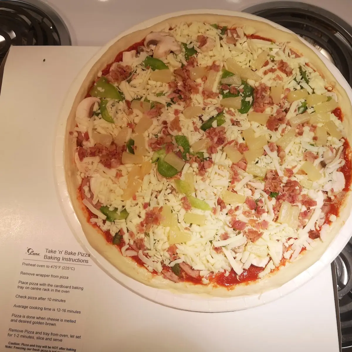 Take and Bake Pizza, Luna Pizzeria Restaurant