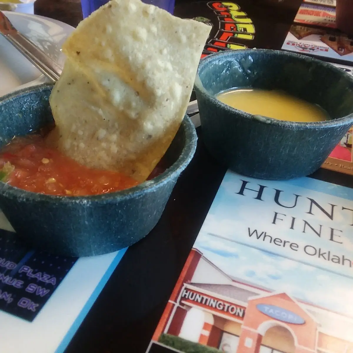 Cheese Dip Salsa and Chips
