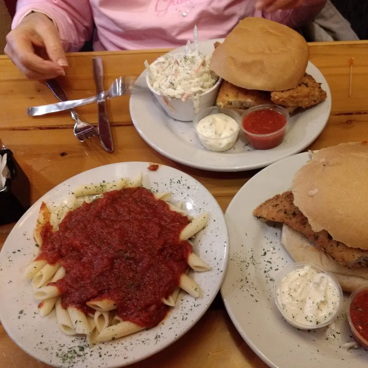 Fish Sandwich with a Pasta Side