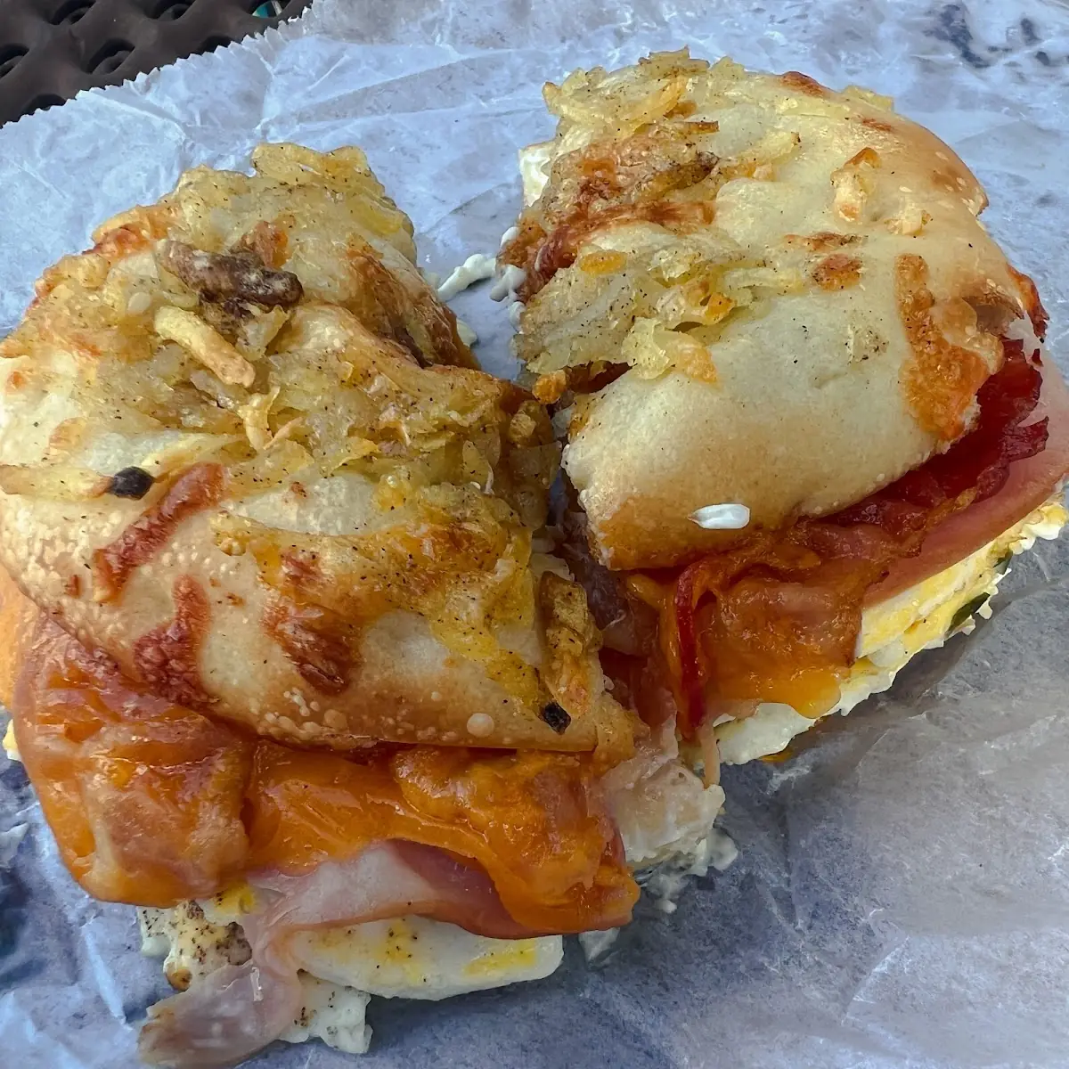 Cheesy Hash Brown Bagel