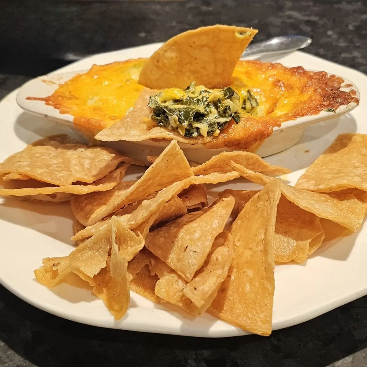 Collard Green Dip w Tortilla Chips