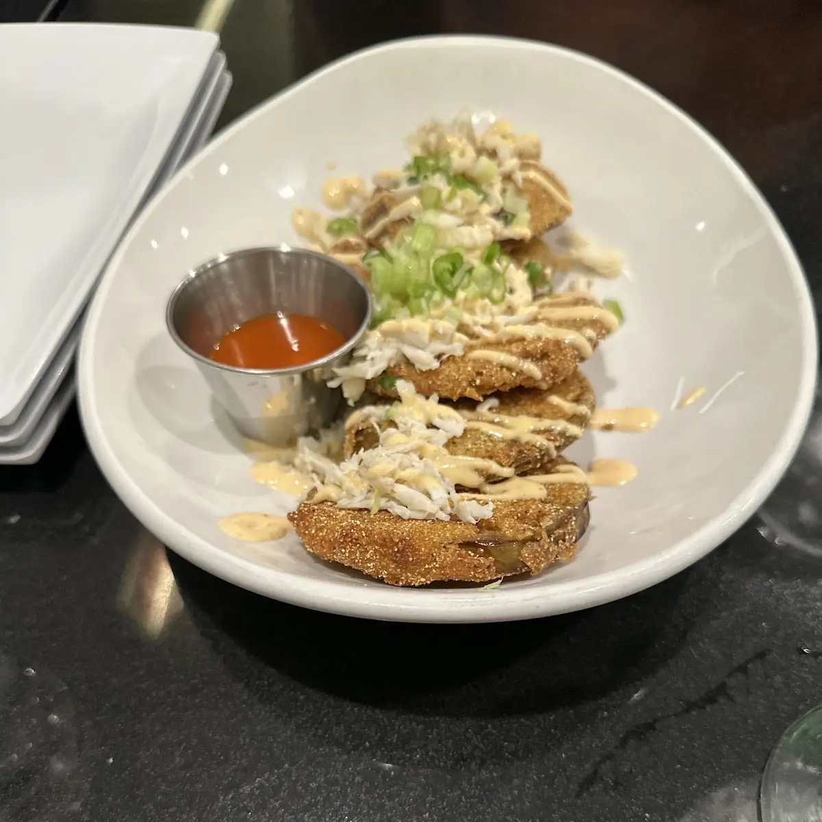 Fried Green Tomatoes w Lump Crab