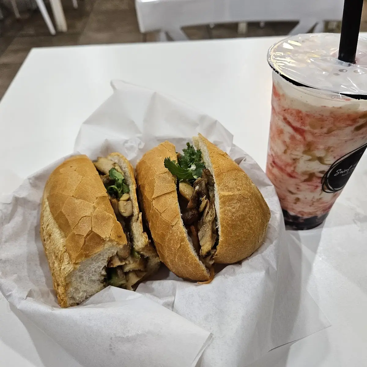 Chinese BBQ Pork Banh Mi Sandwich