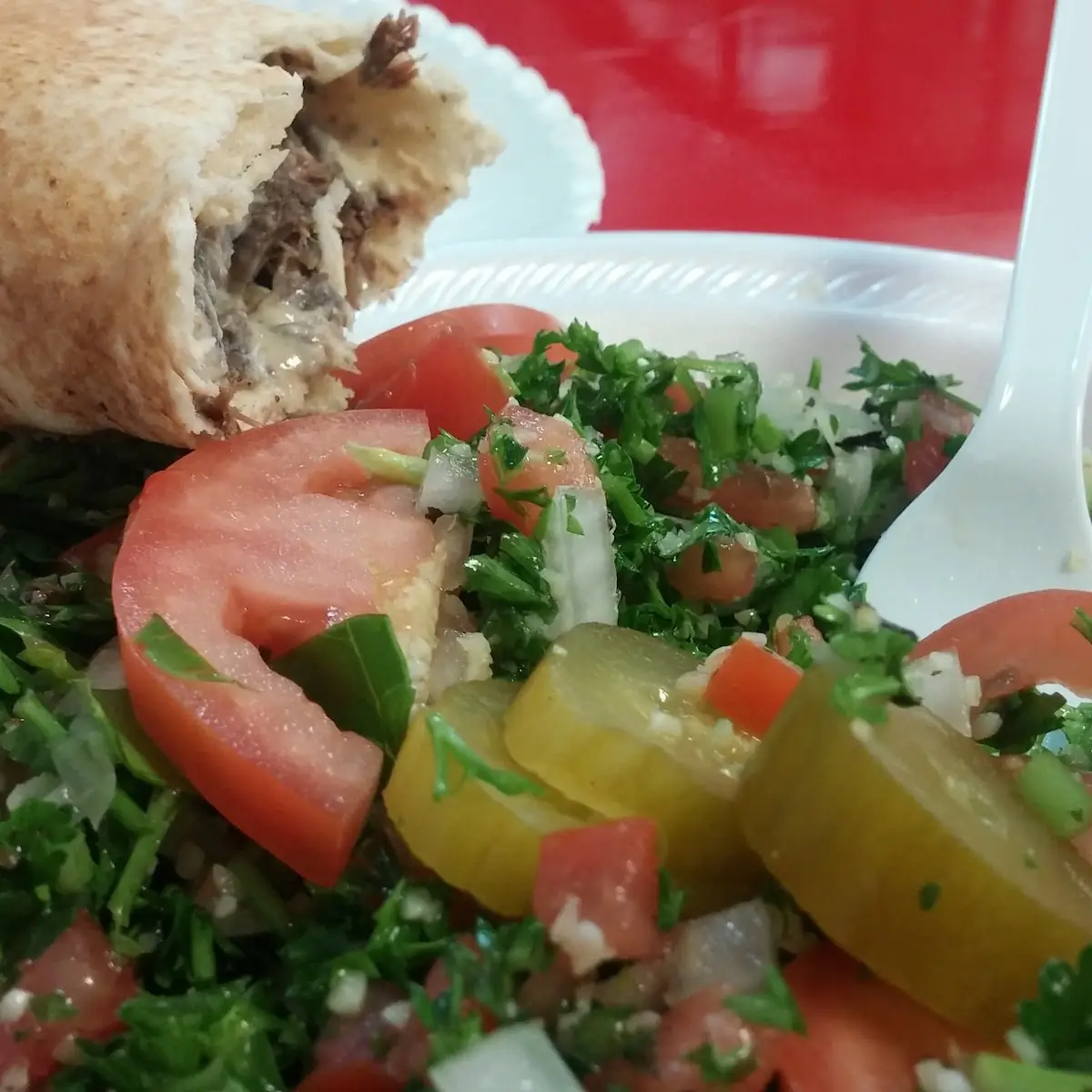 Tabouli Salad with Falafel Wrap