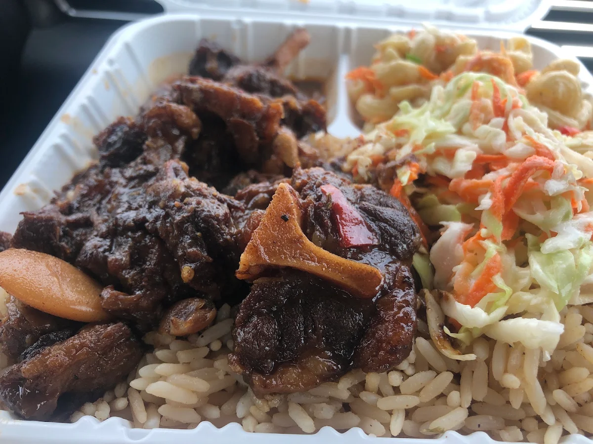 Jerk Chicken and Rice and Peas with a Choice of Salad
