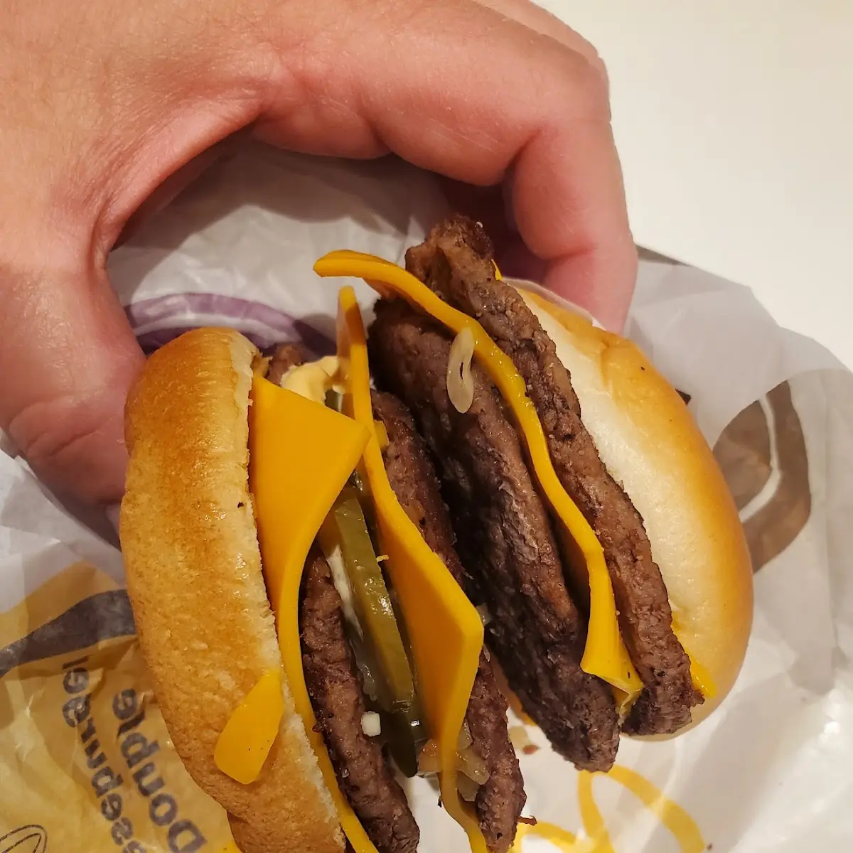 2 Double Cheeseburgers with Added Mac Sauce