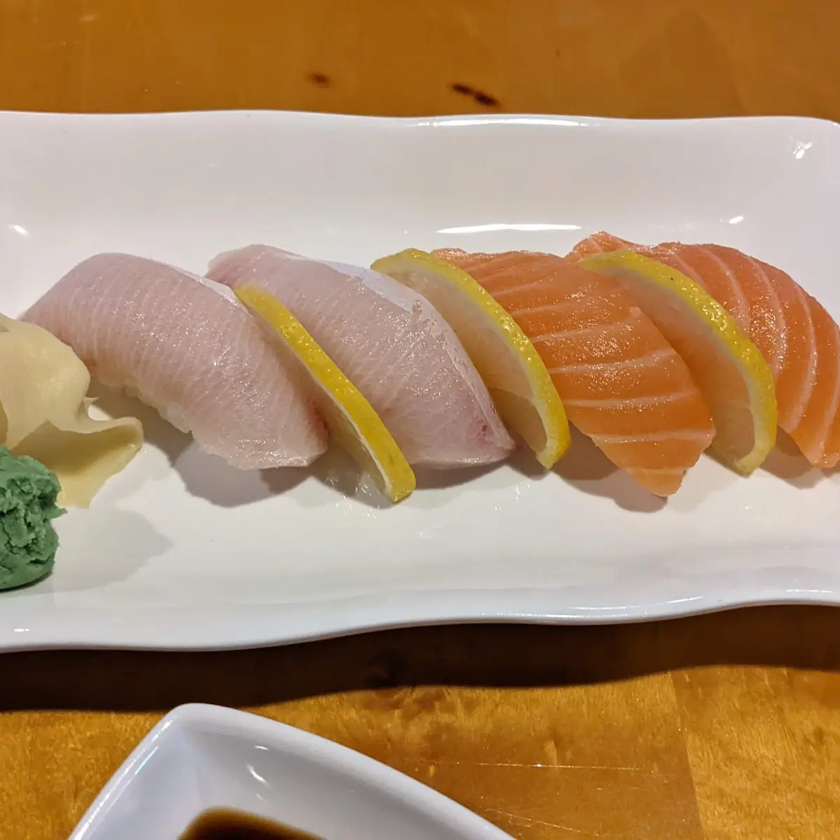 Hamachi and Salmon Nigiri