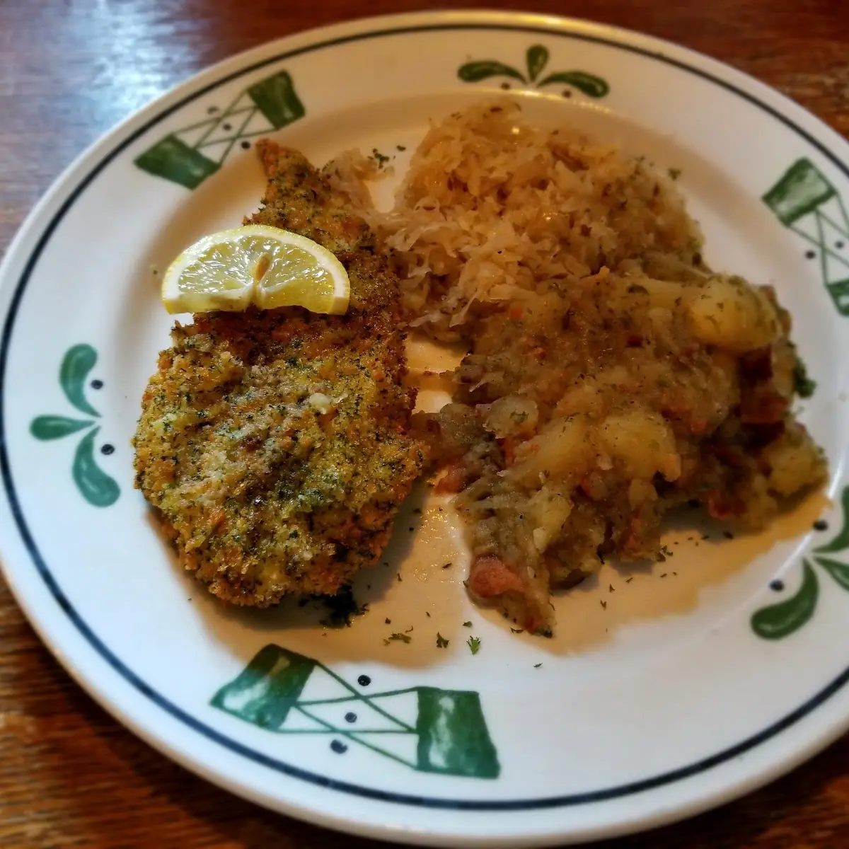 Chicken Schnitzel with Sauerkraut