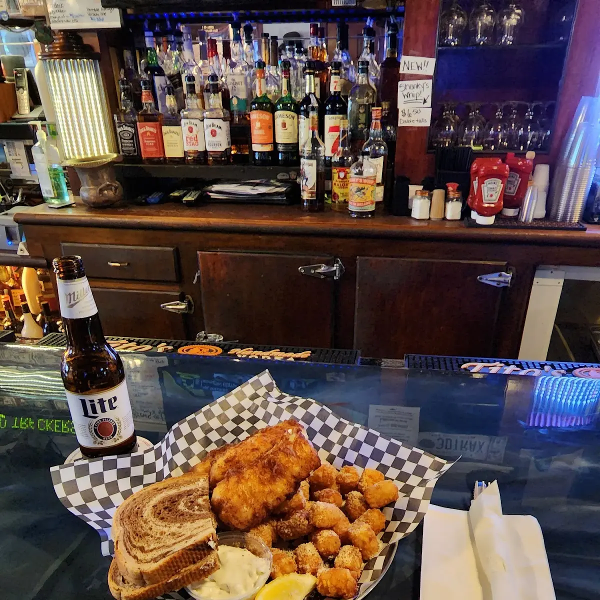Fish Fry and Garlic Parmesan Tots