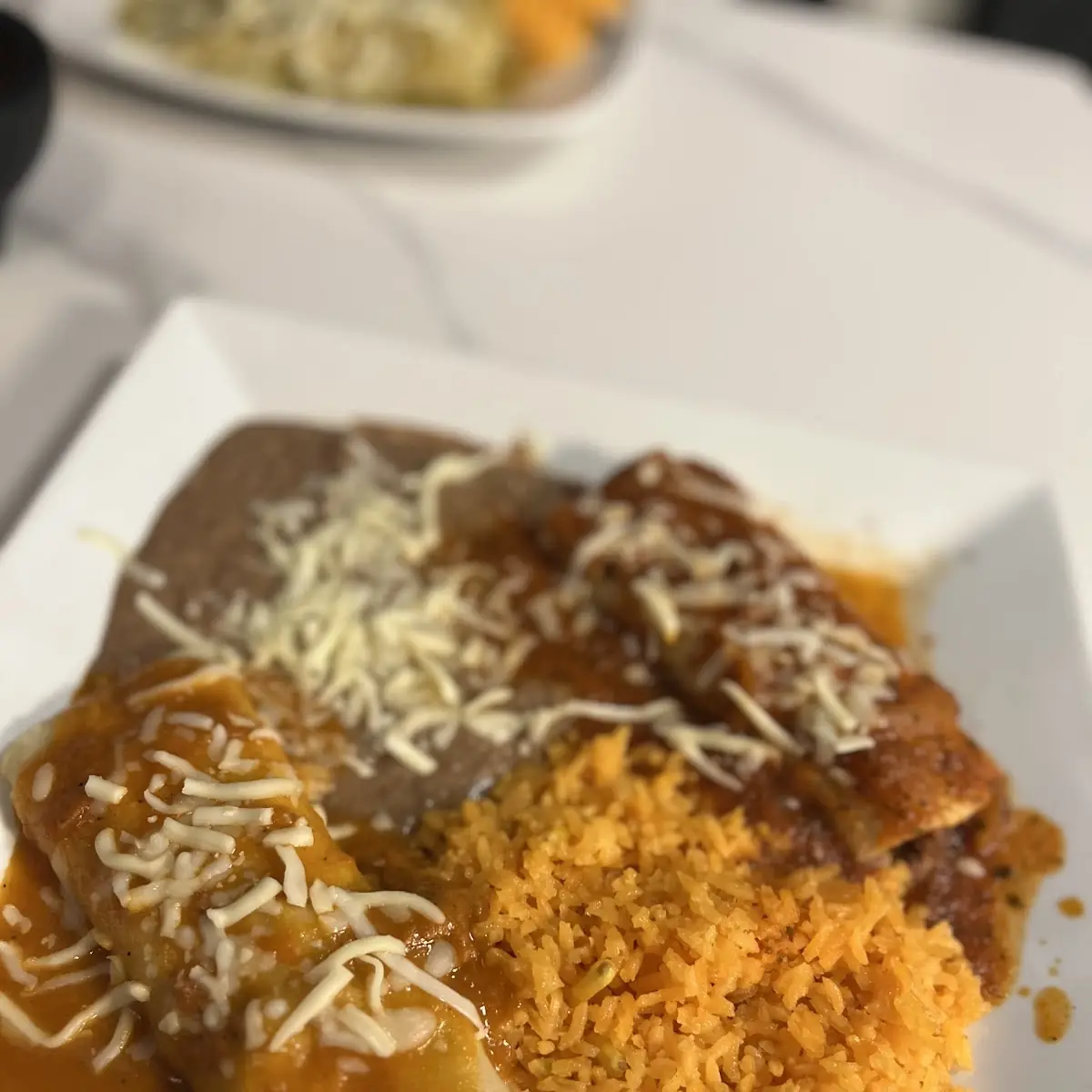 Beef Burrito and Chicken Enchilada
