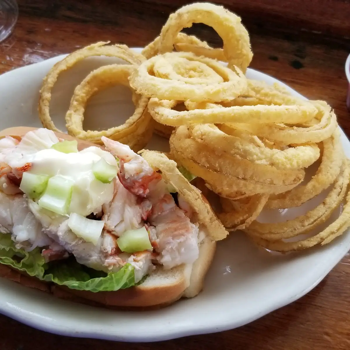 Lobster Roll and Onion Rings