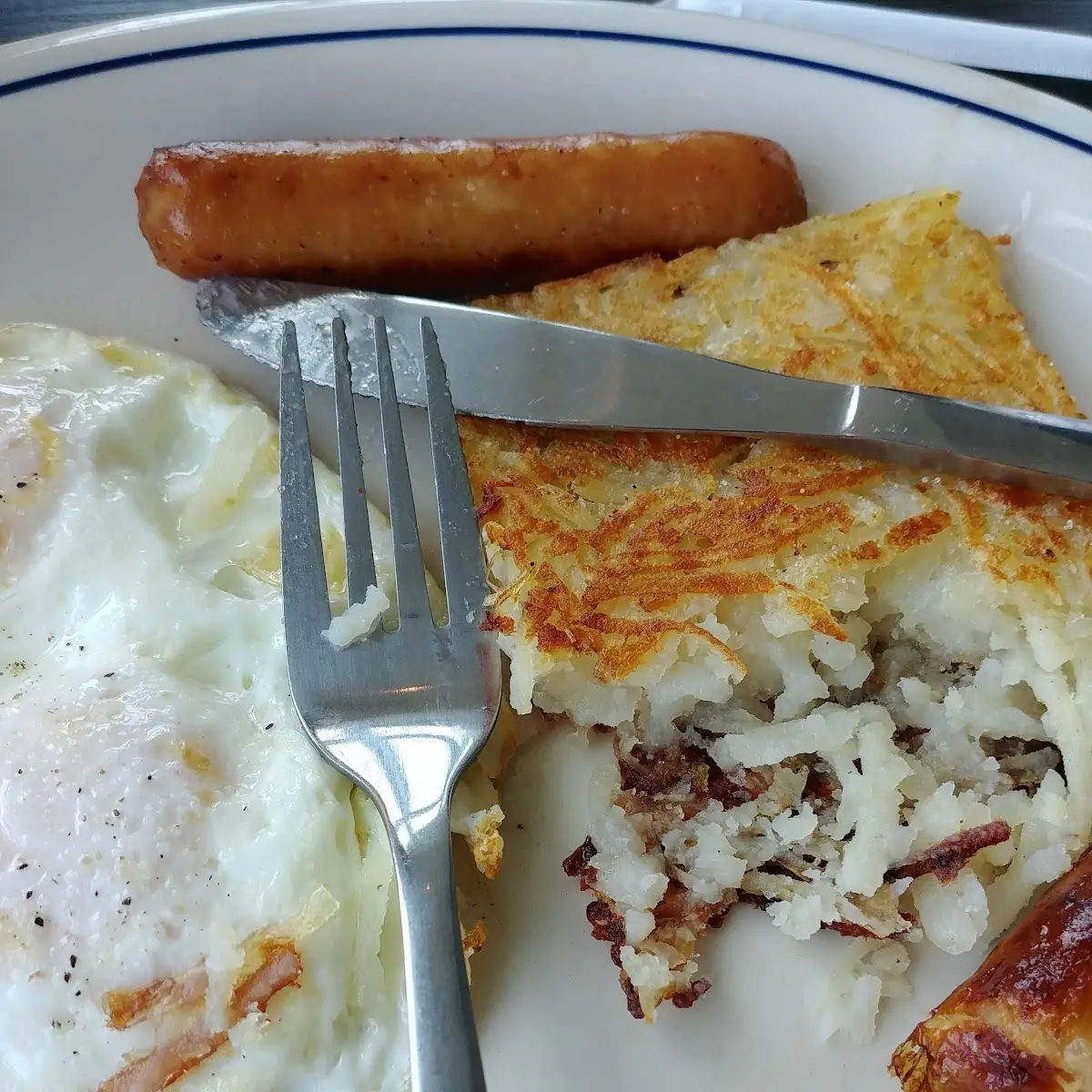 Eggs over Medium with Shredded Potatoes