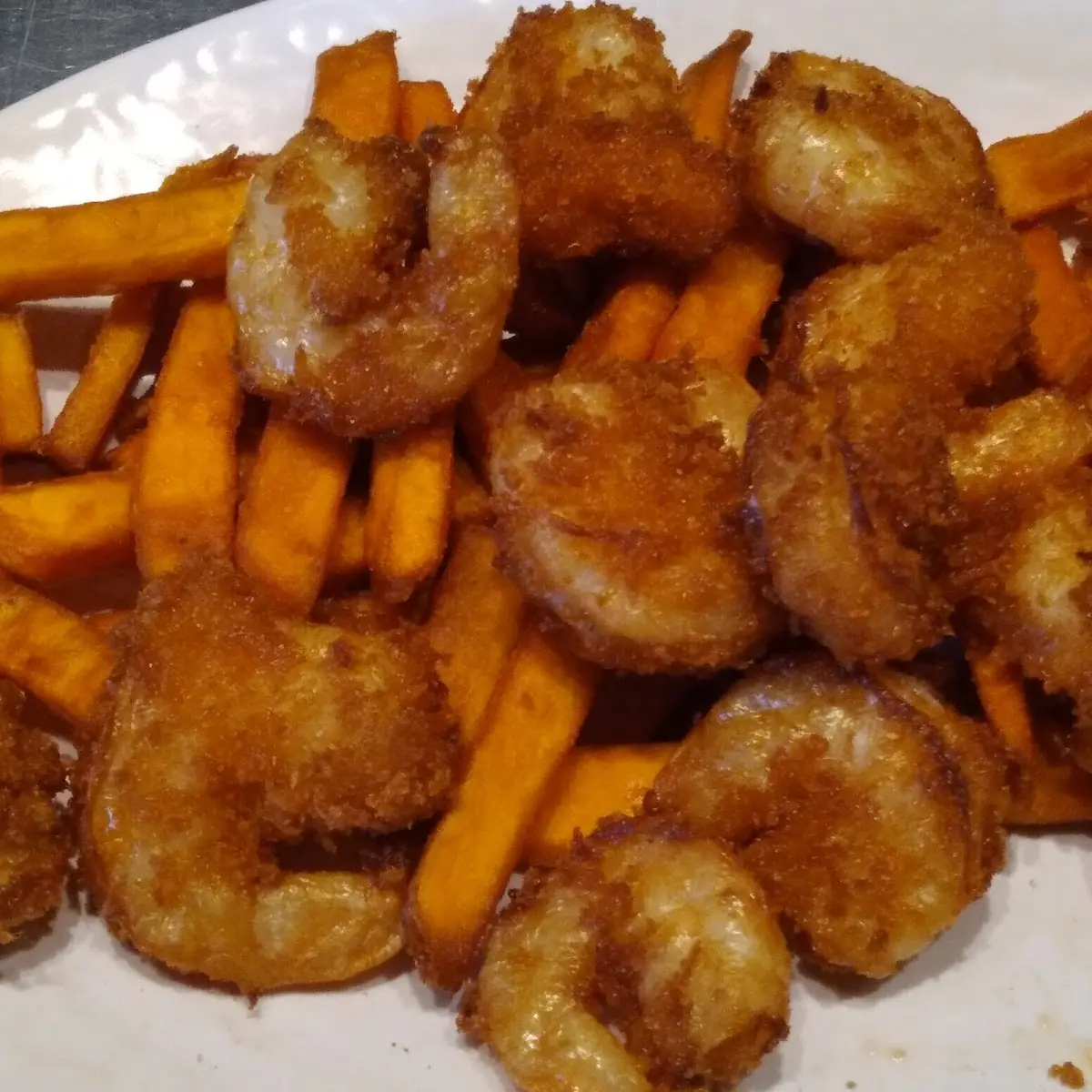 Fried Shrimp Sweet Potato Fries
