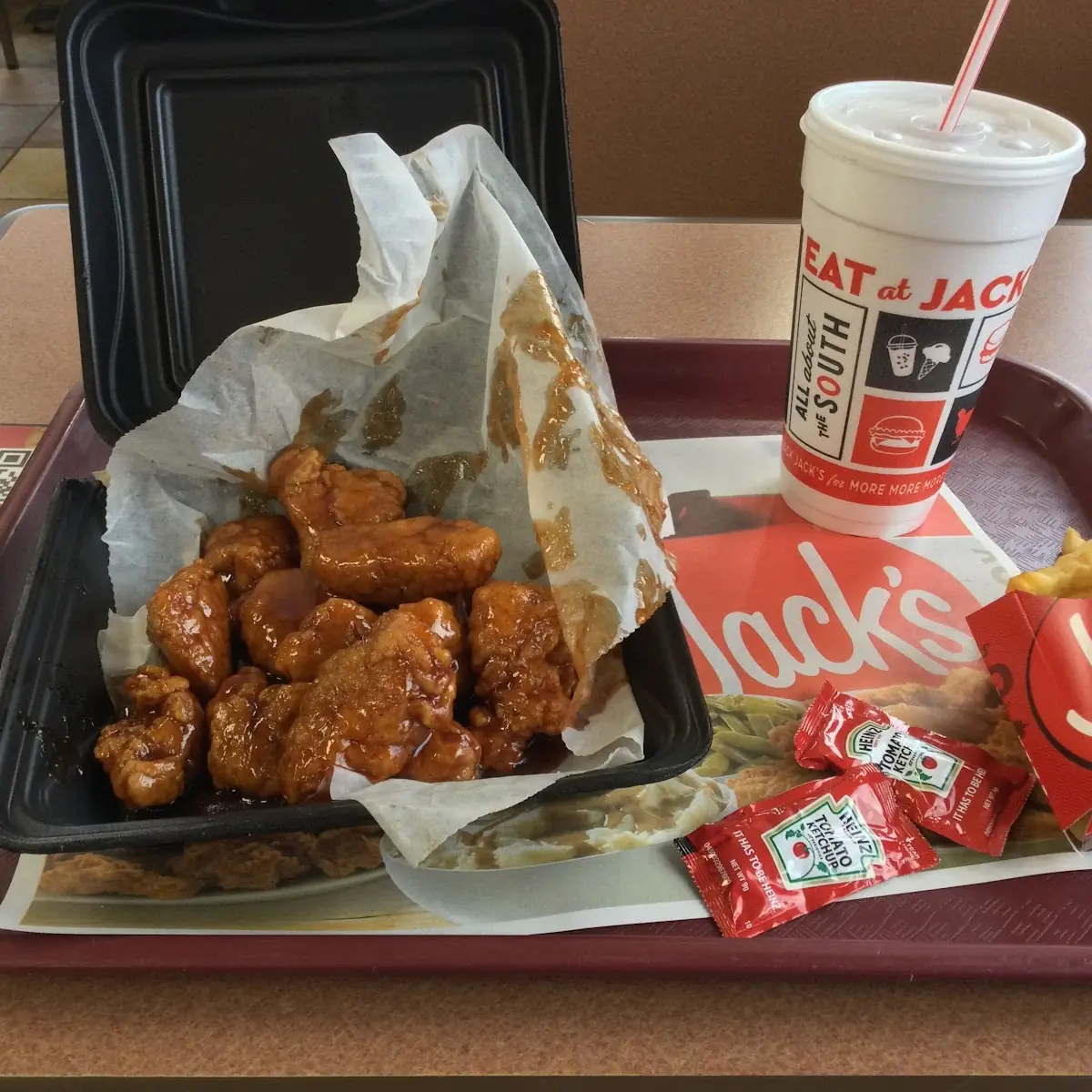 Kick N' Bourbon Boneless Wings & Fries