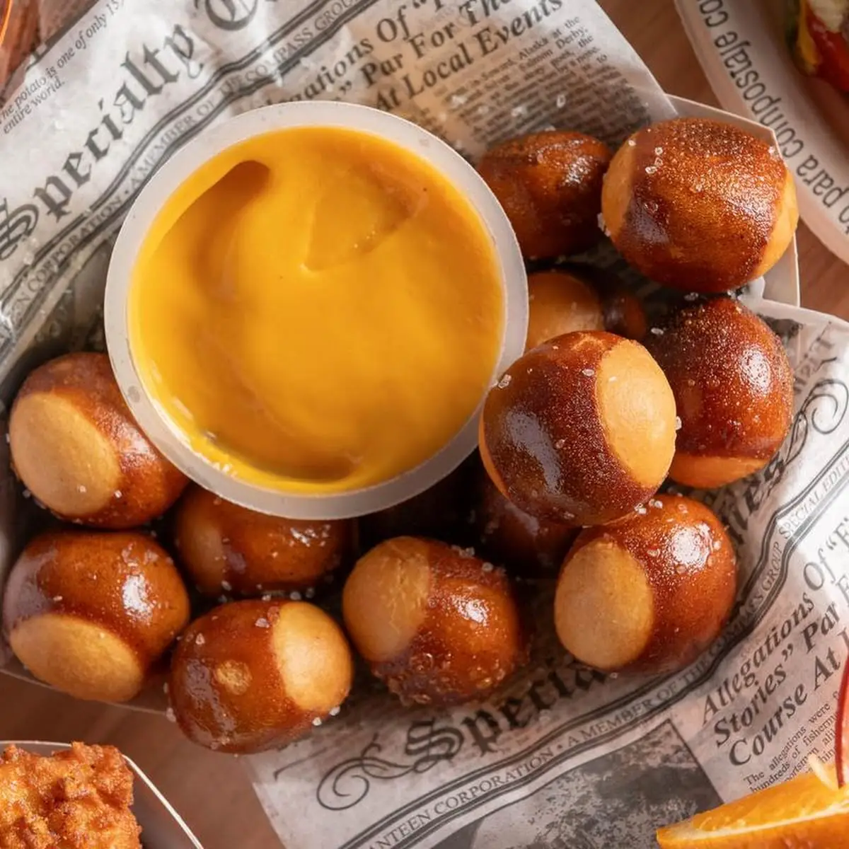 Pretzel Bites with Cheese Sauce