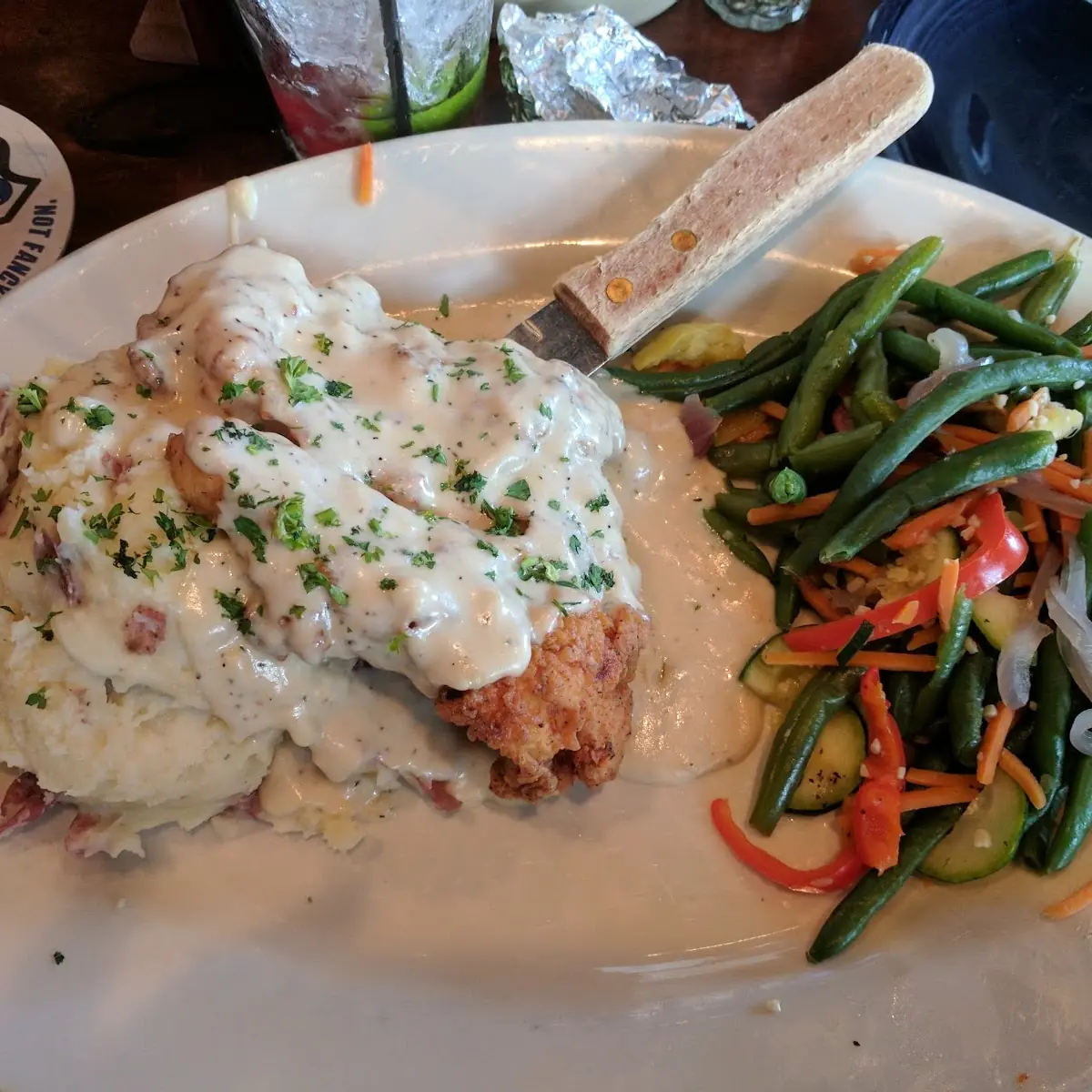 Chicken Fried Chicken and Green Beans