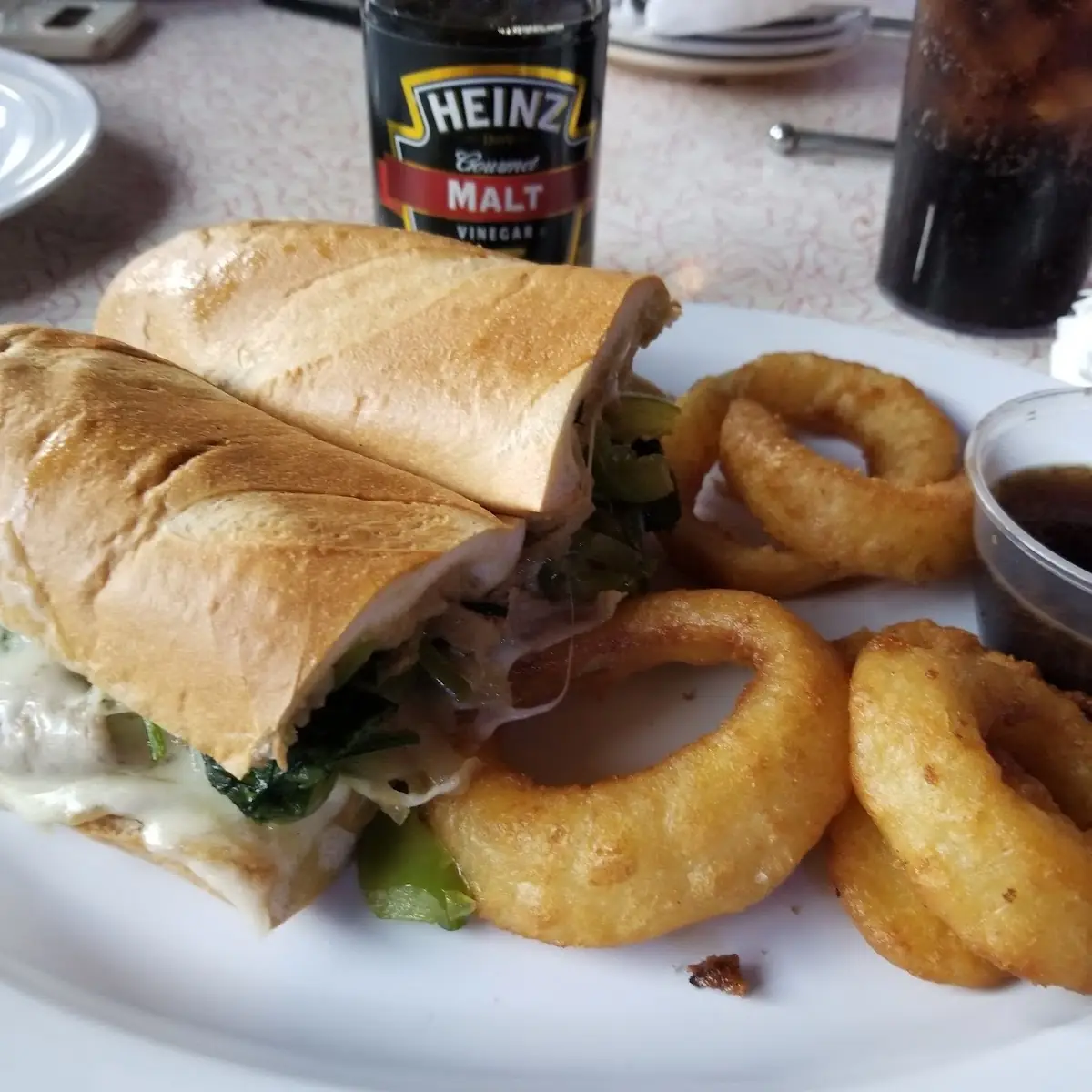 Philly Cheese Steak with Onion Rings