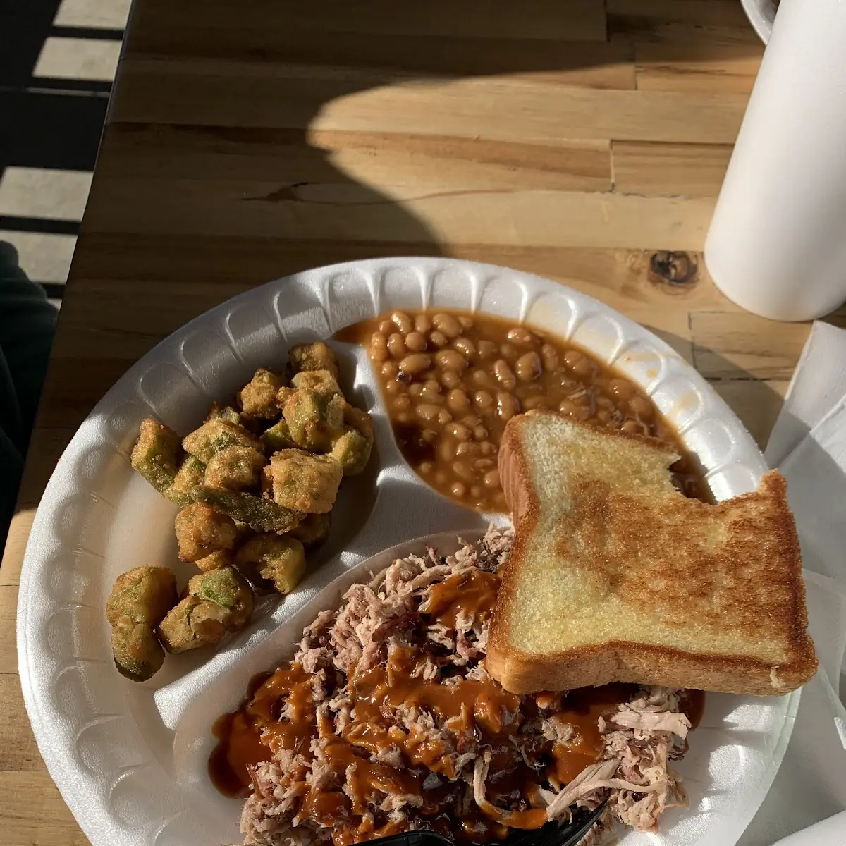 Pulled Pork with Okra and Beans