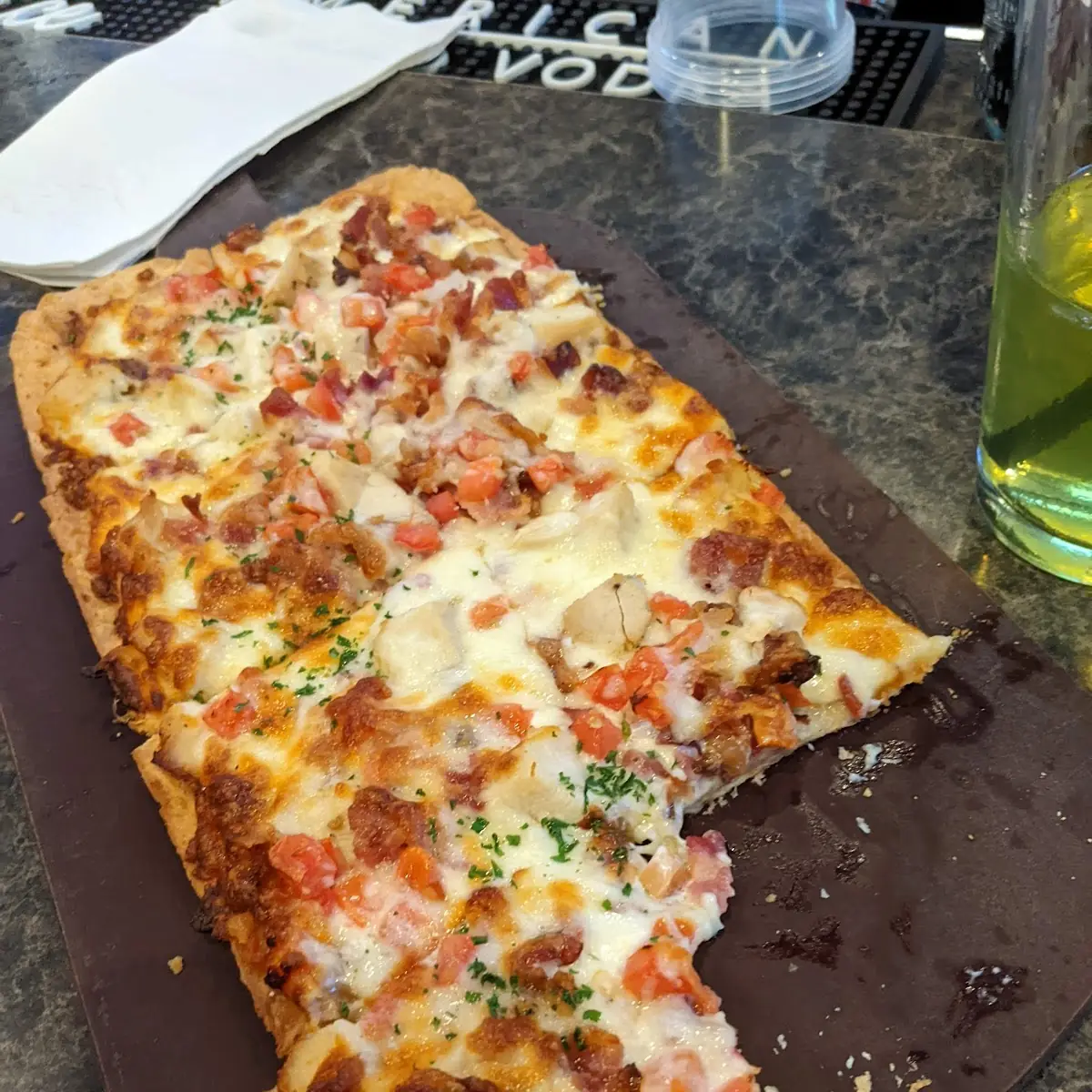 Chicken Bacon Ranch Flatbread Pizza