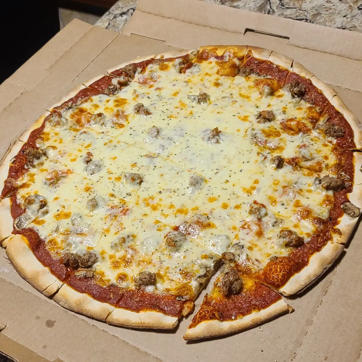 Thin Crust Sausage Pizza