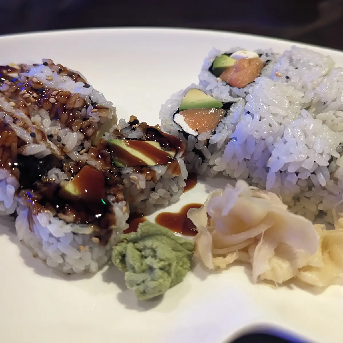 Eel Avocado and Philadelphia Roll