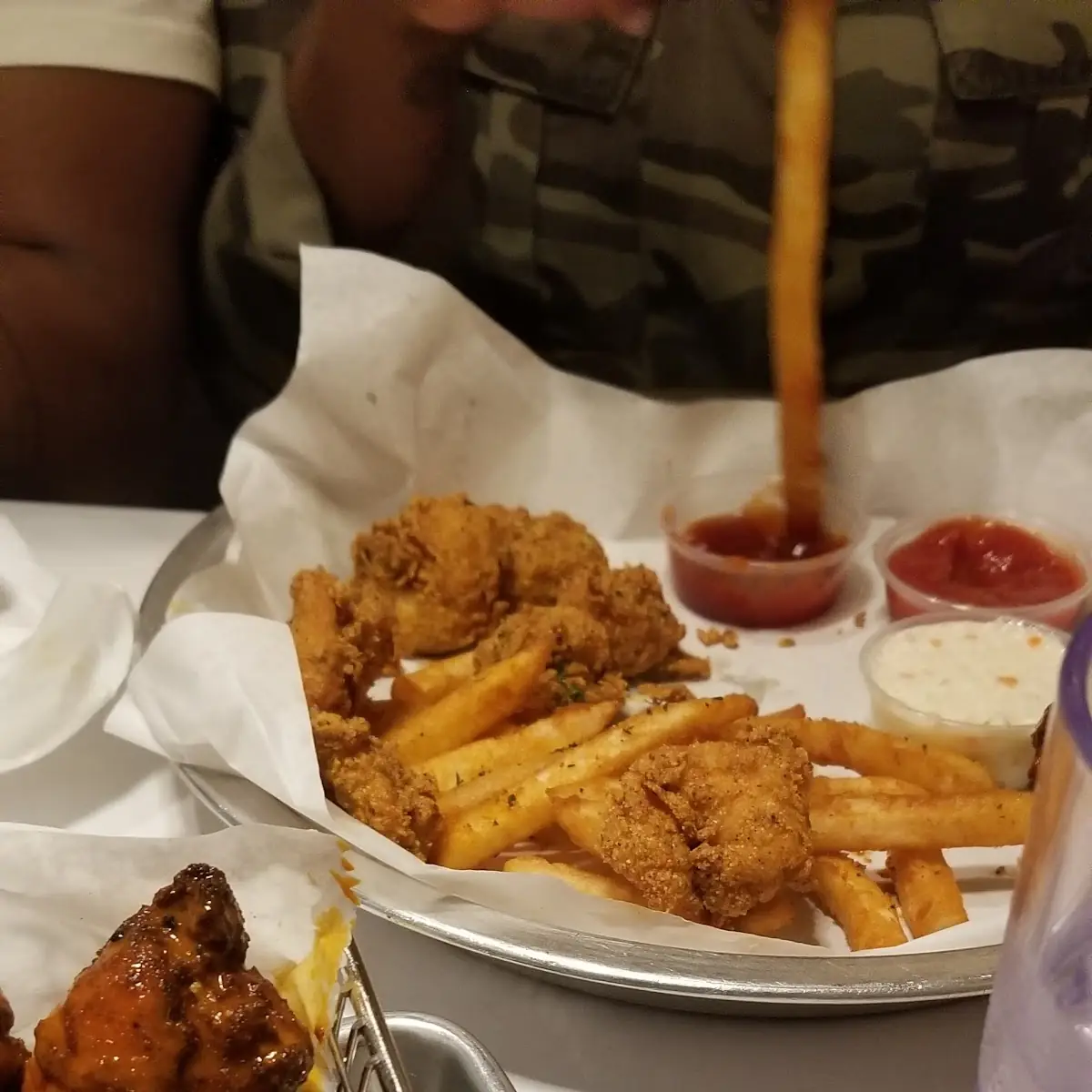 Buffalo Wings and Fried Shrimp