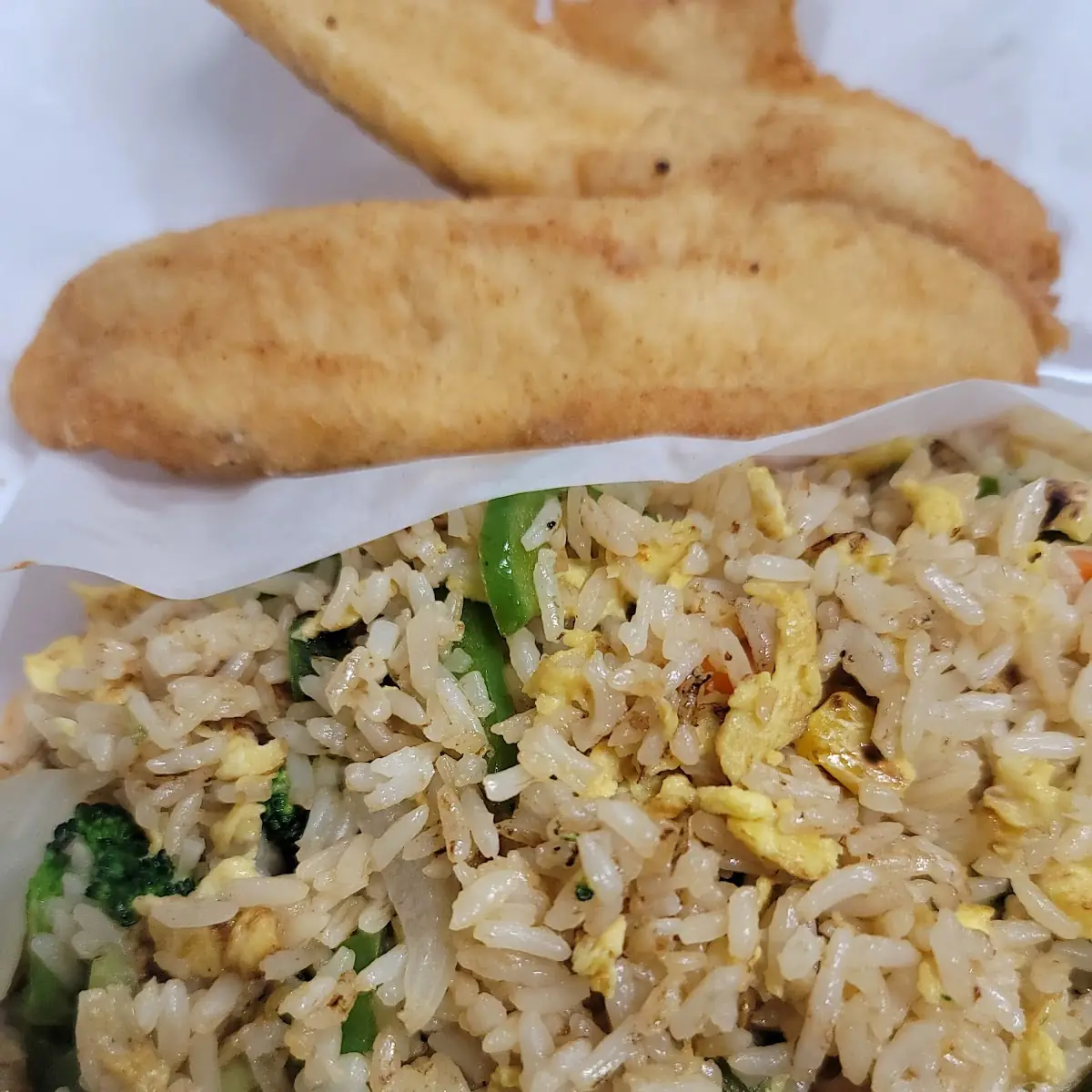 Tilapia Fish and Vegetable Friend Rice