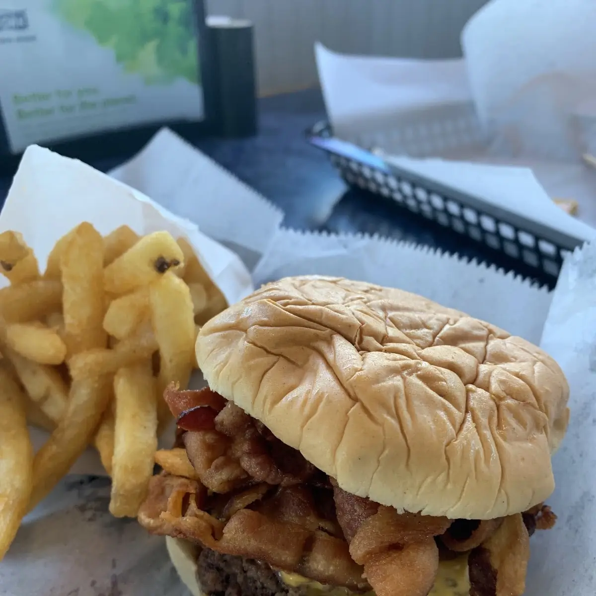 Bacon Cheeseburger and Fries