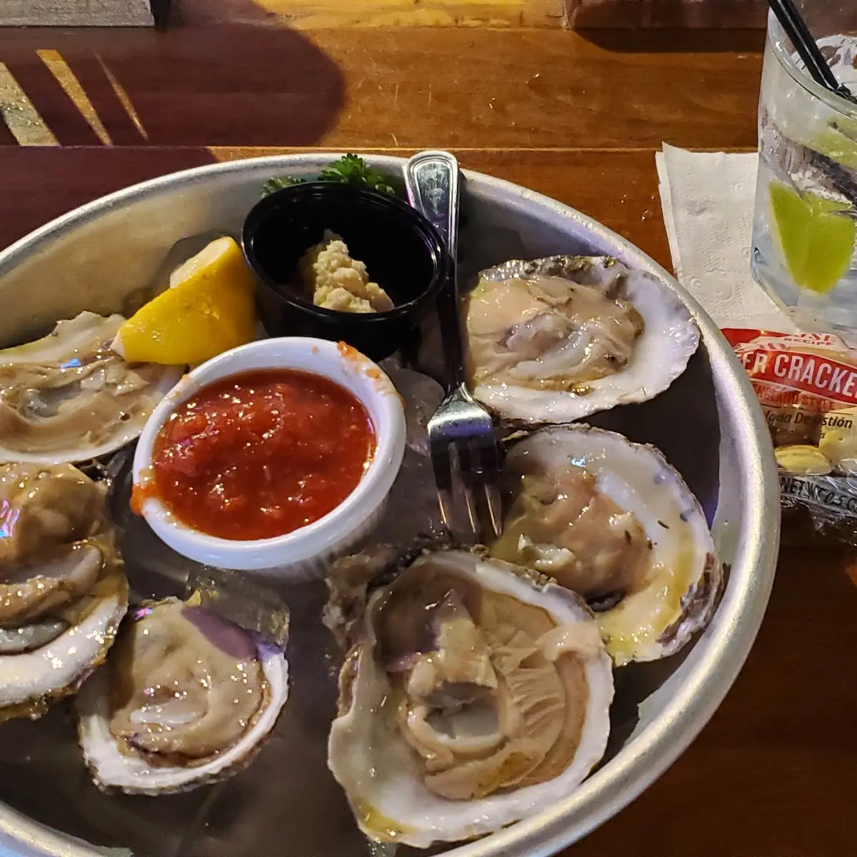 1 2 Dozen Oysters Gin and Tonic