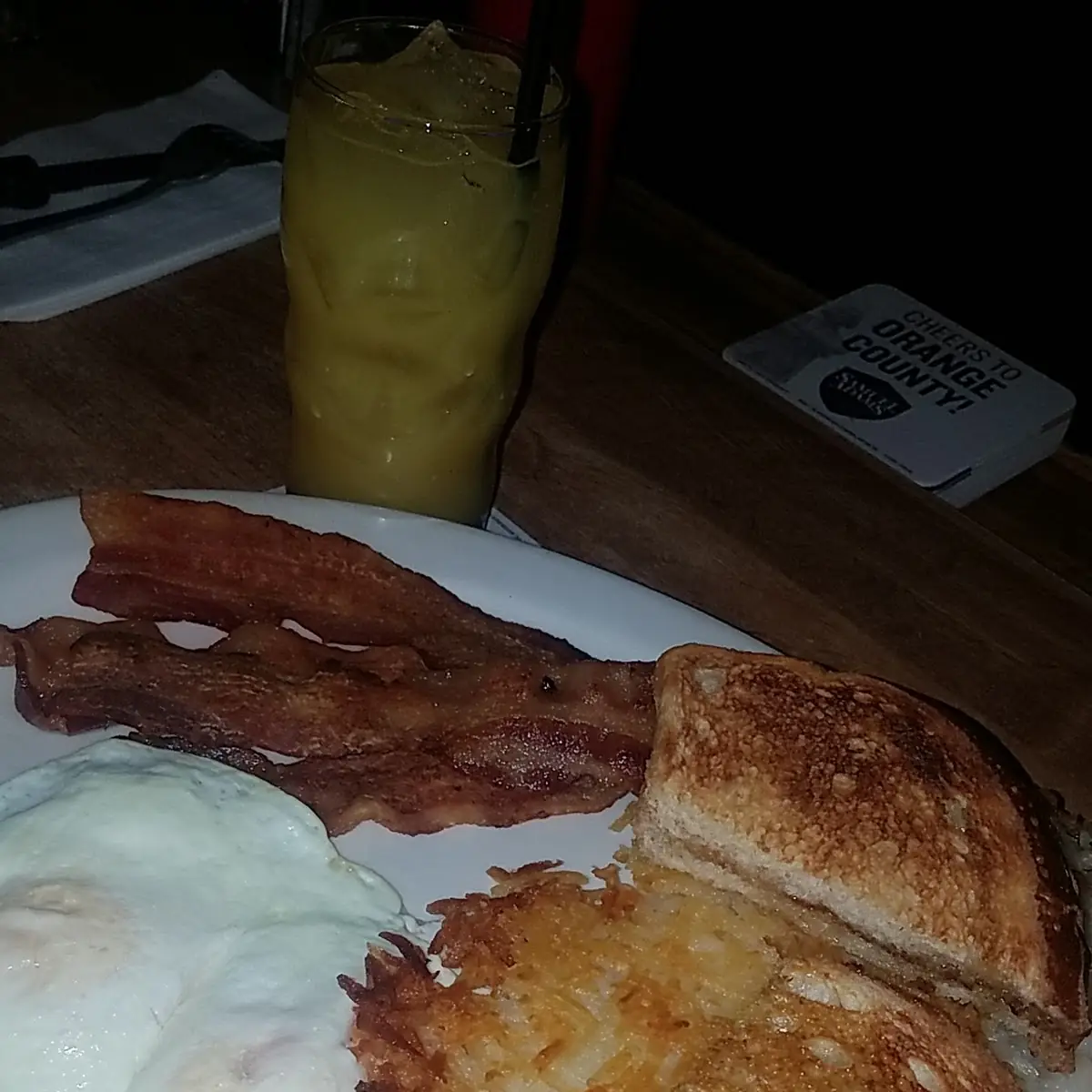 Eggs Bacon Hash Brown with Toast