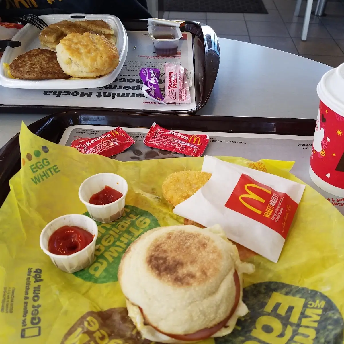 Egg Mcmuffin Hash Brown and Coffee