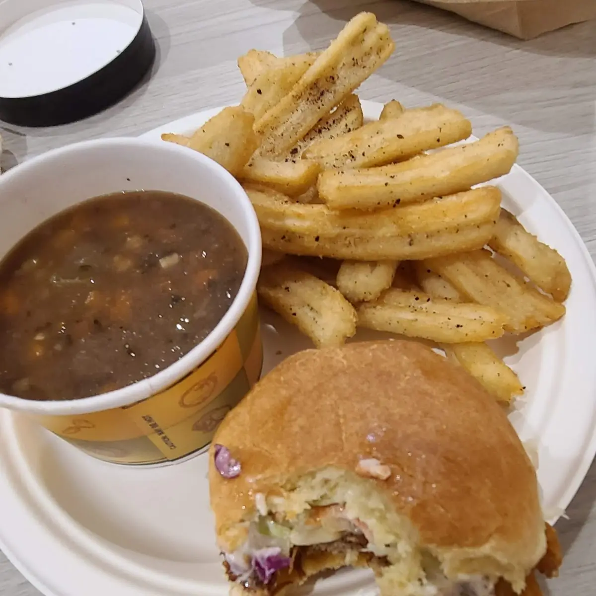 BBQ Pulled Pork Sandwich and Fries