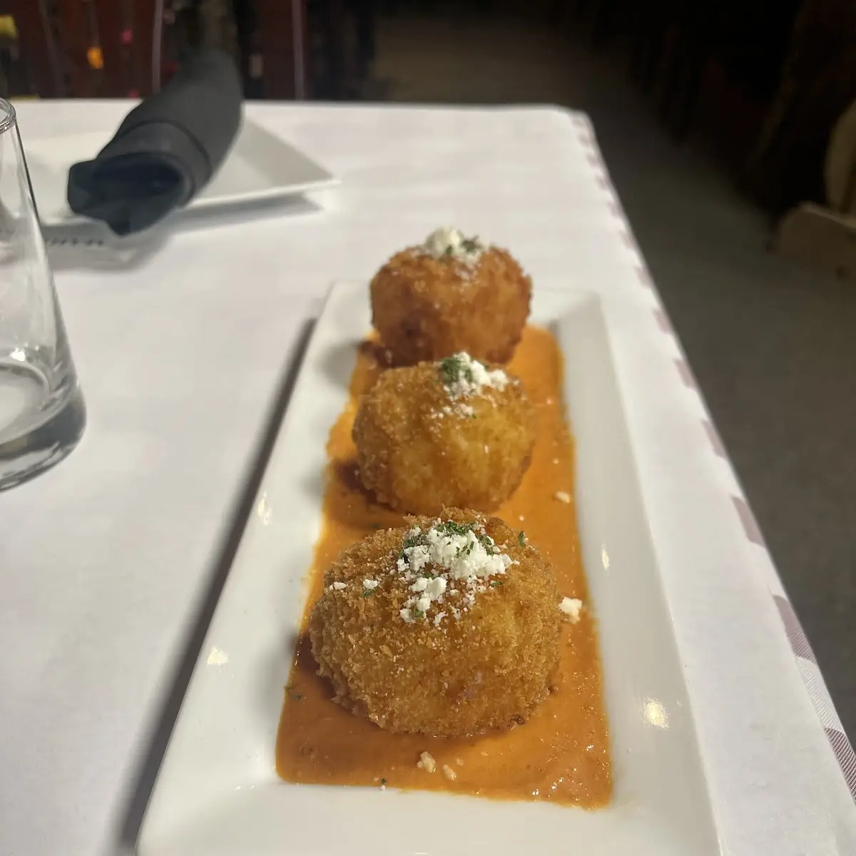 Fried Arancini with Tomato Sauce