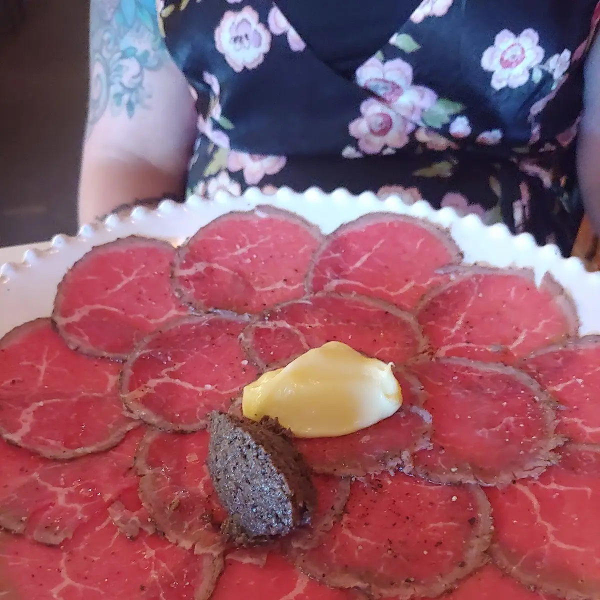 Fillet Mignon Beef Carpaccio with Aioli and Truffle Paste