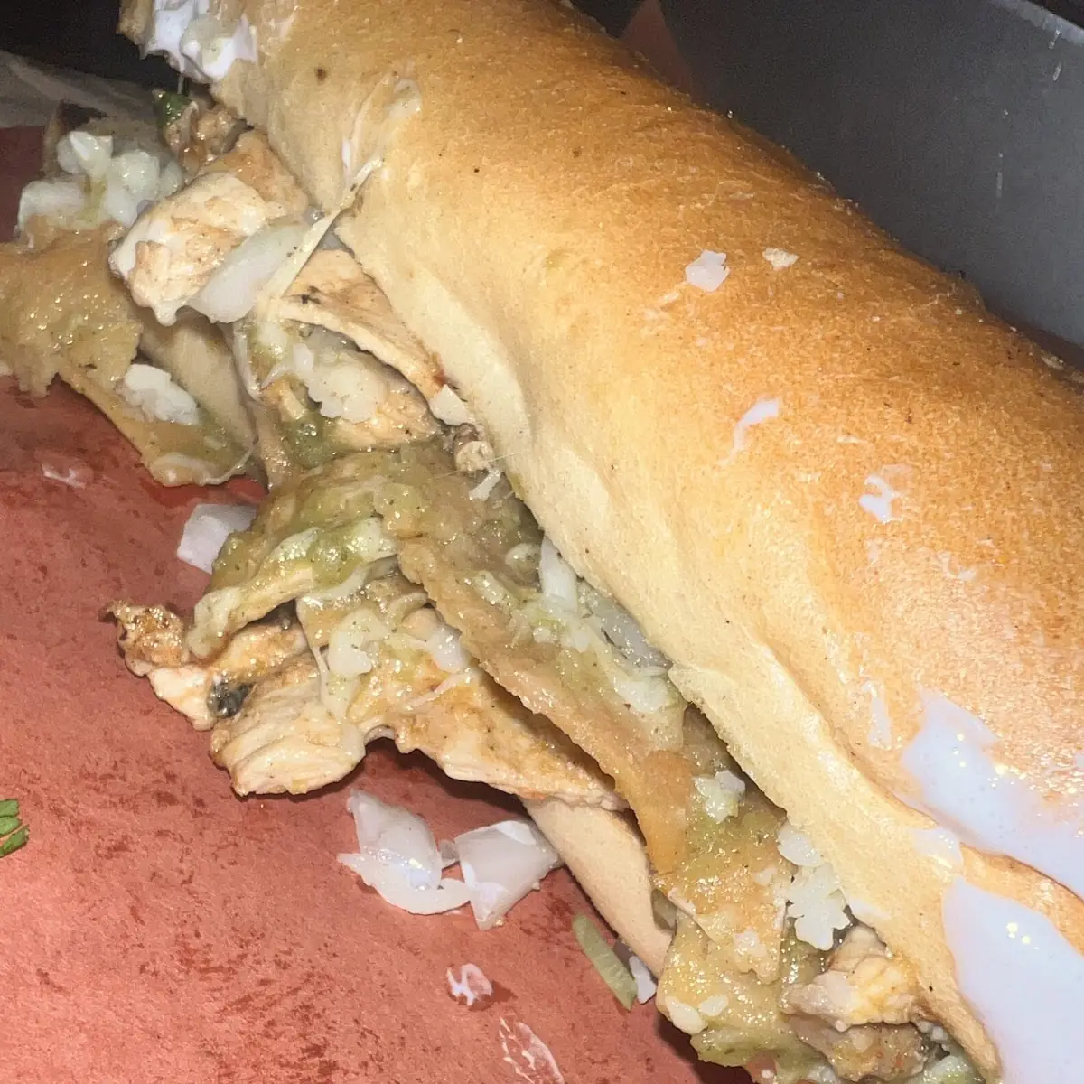Green Chilaquiles Torta