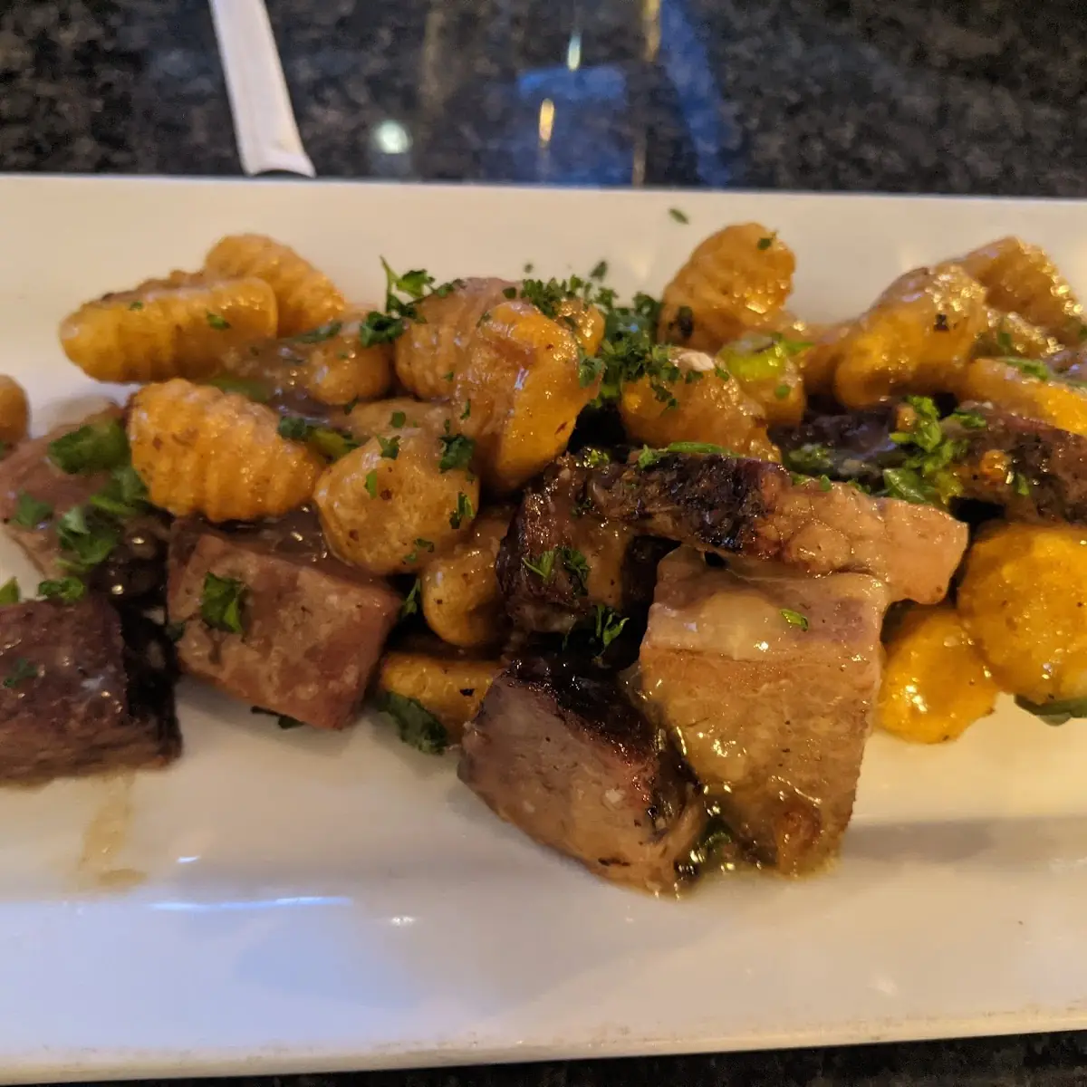 Beef Tips with Sweet Potato Gnocchi