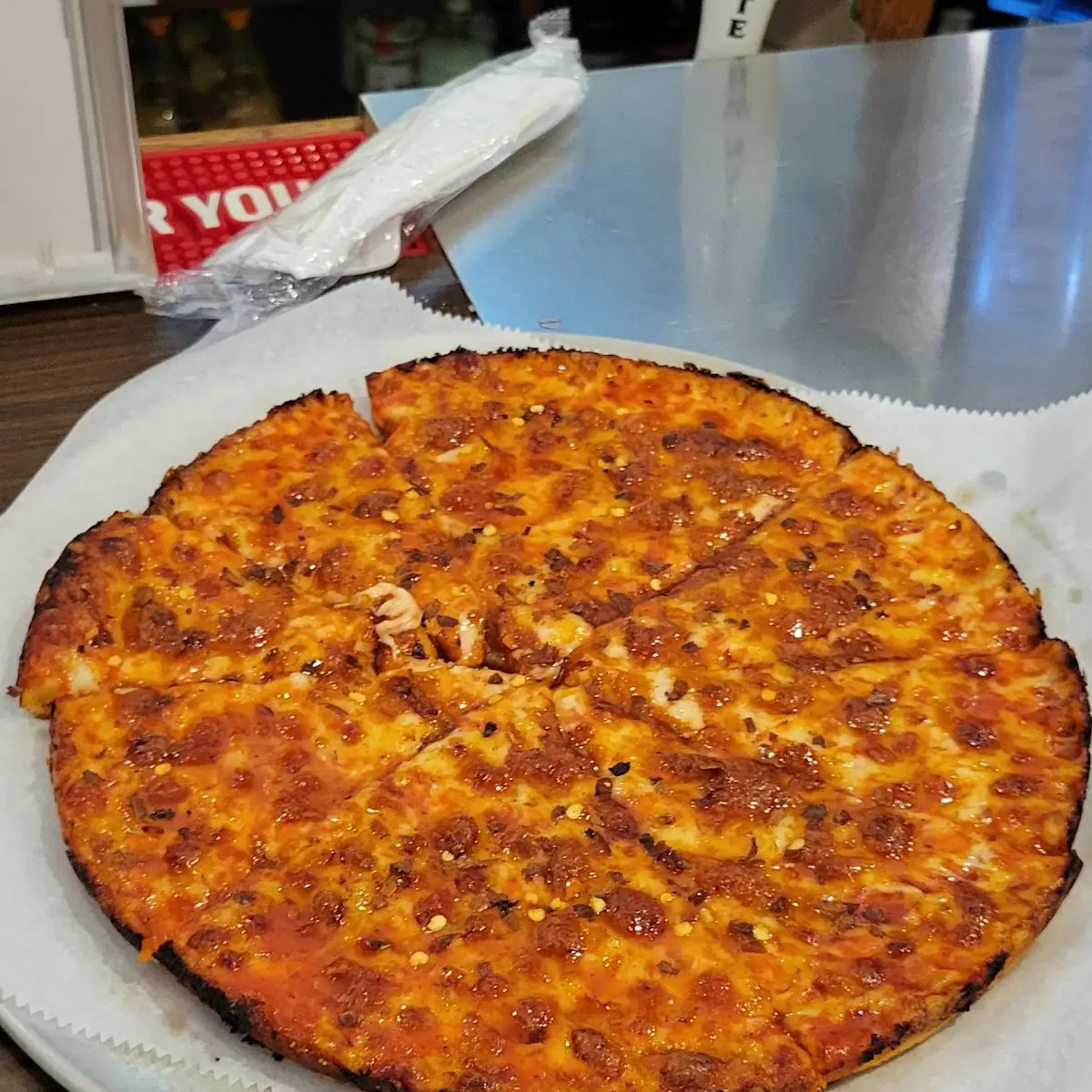 Thin Crust Cheese Pepperoni Pizza