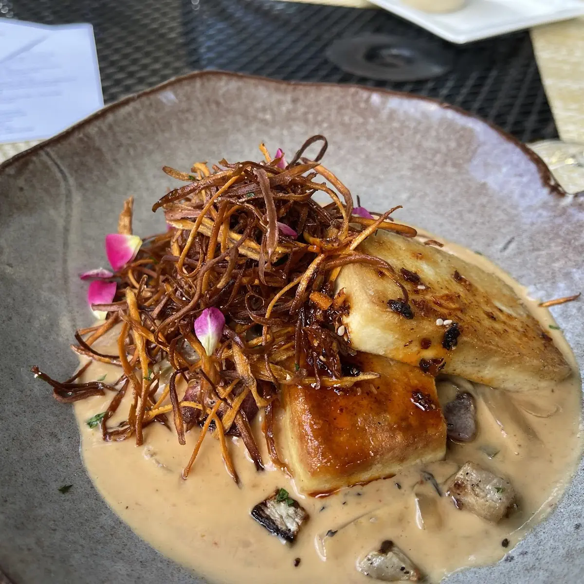 Slow Duck Fat Seared Mahi Mahi with Bacon