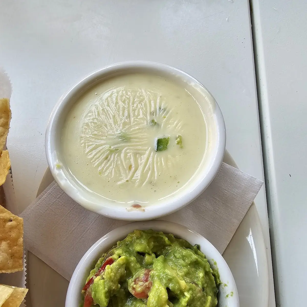 Queso Bean Dip and Guacamole Dip